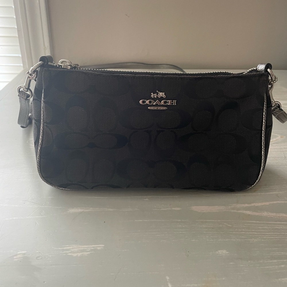 Authentic Coach Purse - Black/Silver